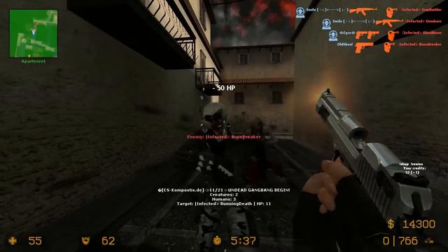 Counter Strike Source - Zombie Horde Mod online gameplay on Italy Map смотреть онлайн