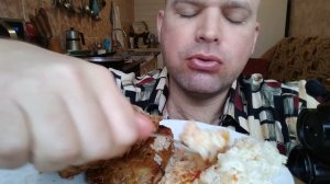 МУКБАНГ СВИНЫЕ РЁБРЫШКИ / ОБЖОР РИС / MUKBANG PORK RIBS