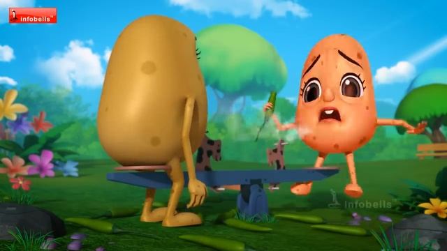 உருளைக் கிழங்கு செல்லக்குட்டியின் நிறங்கள் விளையாட்டு | Tamil Rhymes for Children | Infobells смотреть онлайн