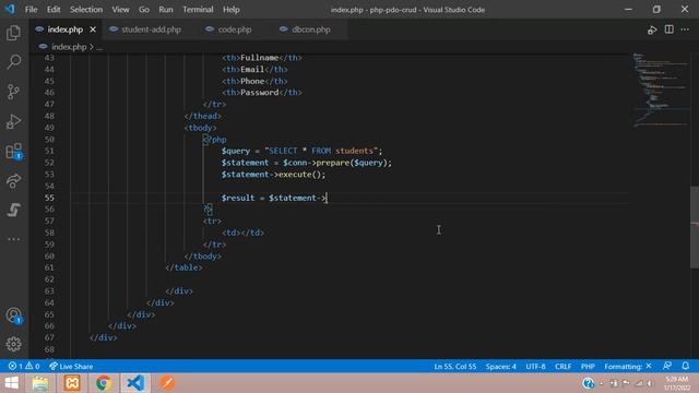 PHP PDO using bindParam() CRUD 2: How to fetch data from database using PDO in PHP MySQL смотреть онлайн