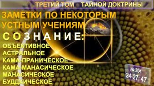 (24-27) СОЗНАНИЕ и ШЕСТЬ ЕГО КЛАССИФИКАЦИЙ - по устным Учениям - 3 т ТАЙНОЙ ДОКТРИНЫ Блаватской Е.П.
