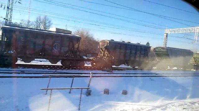 Подъезжаем к Ростову на поезде 144 Москва -Кисловодск смотреть онлайн