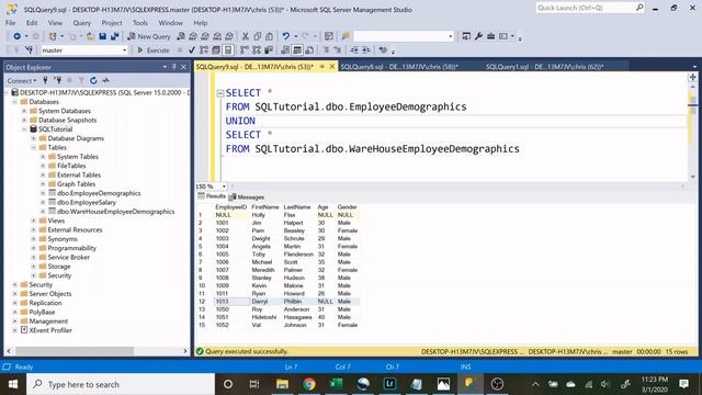 Intermediate SQL Tutorial Unions Union Operator смотреть онлайн
