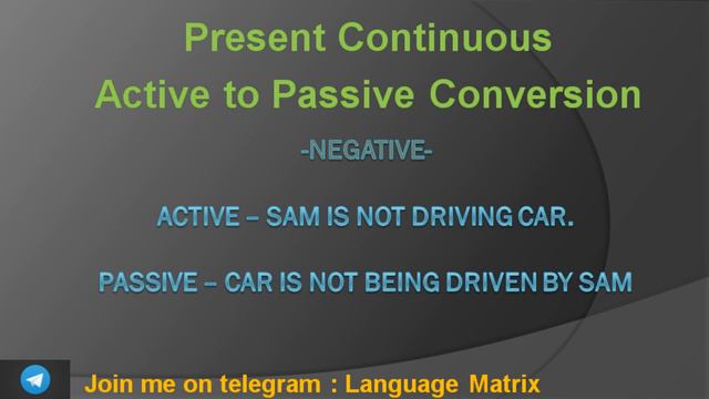 How to make passive sentences of present continuous tense смотреть онлайн