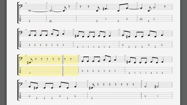Metallica The Thing That Should Not Be Bass guitar tablature смотреть онлайн