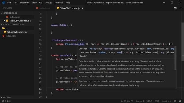 How to export an HTML table to a CSV file in JavaScript - Project Video смотреть онлайн