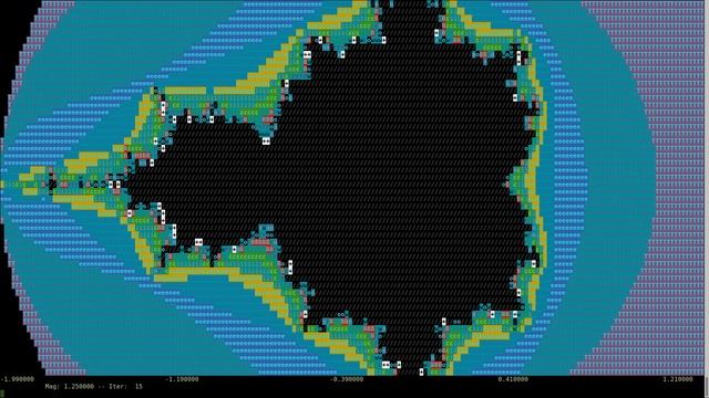 Mandelbrot Fractal Color Text, Wide, Iteration Limits To 22, 12pt. смотреть онлайн