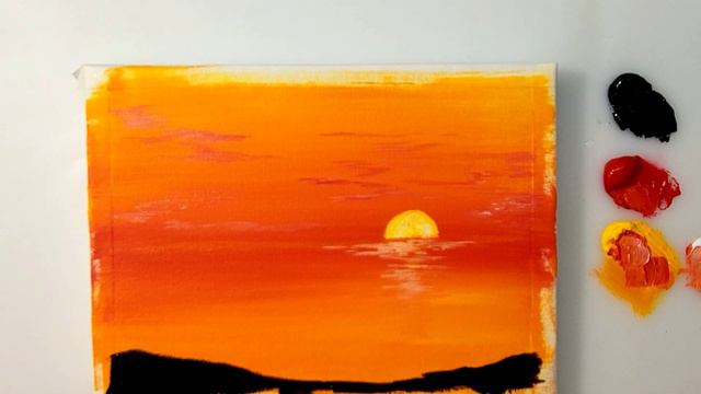 Sunset in the Ocean | Acrylic Painting | Simple Landscape Painting #19 смотреть онлайн