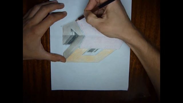 Как нарисовать дом 3д иллюзия смотреть онлайн