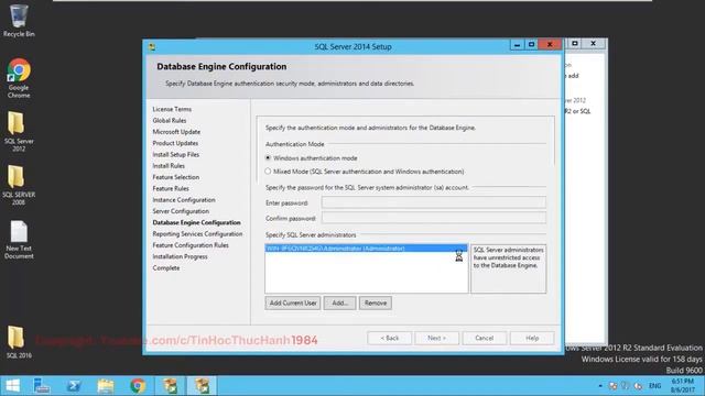 Cài SQL SERVER 2014 Express trên máy chủ windows Server 2012 R2 смотреть онлайн
