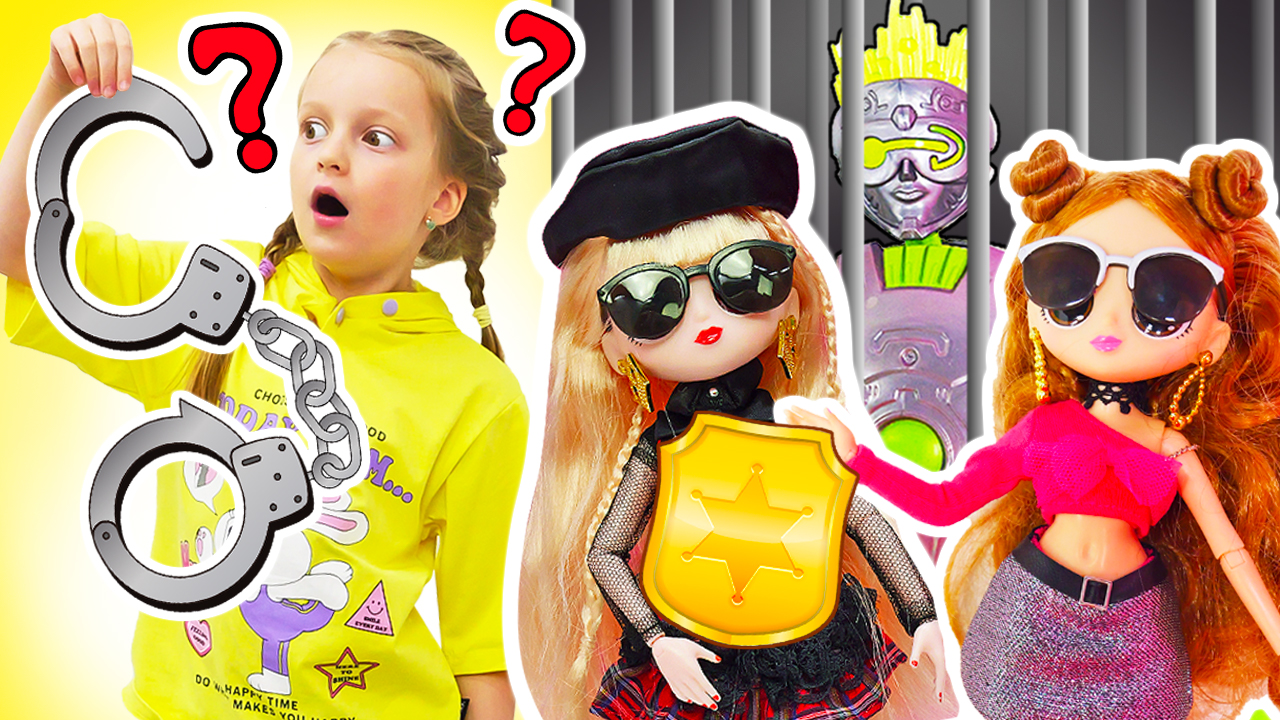 Куклы играют в полицию и полицейских. Видео для детей. Девочки полицейские и маленькая полиция. смотреть онлайн