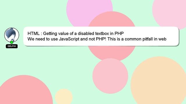 HTML : Getting value of a disabled textbox in PHP смотреть онлайн