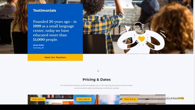 Scuola - Language School WordPress Elementor Online Learning language school Website Builder смотреть онлайн