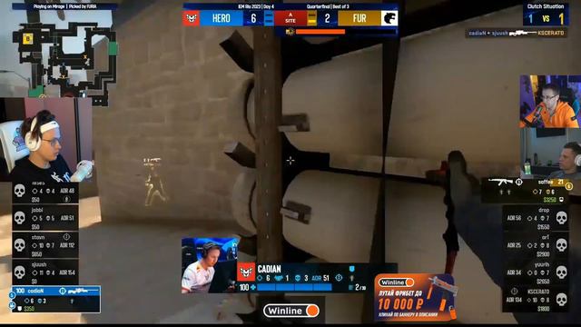 clutch cadiaN 1 vs 3 ( Heroic vs FURIA ) Клатч cadiaN 1 в 3 против фурии смотреть онлайн