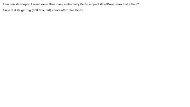 Wordpress: How many meta-query fields support WordPress search at a time? смотреть онлайн