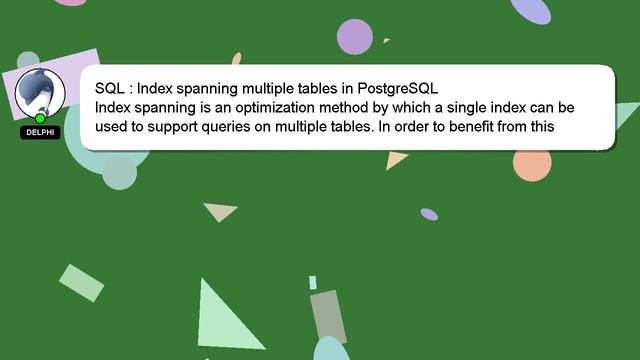 SQL : Index spanning multiple tables in PostgreSQL смотреть онлайн