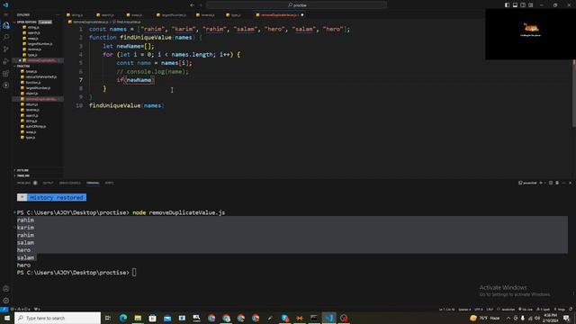 Remove Duplicate items from an array Tutorial || Learn Javascript Programming смотреть онлайн