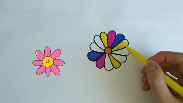 Draw a Flower for kids||нарисовать цветок для детей||bolalar uchun gul rasmlari||drawing and colour смотреть онлайн