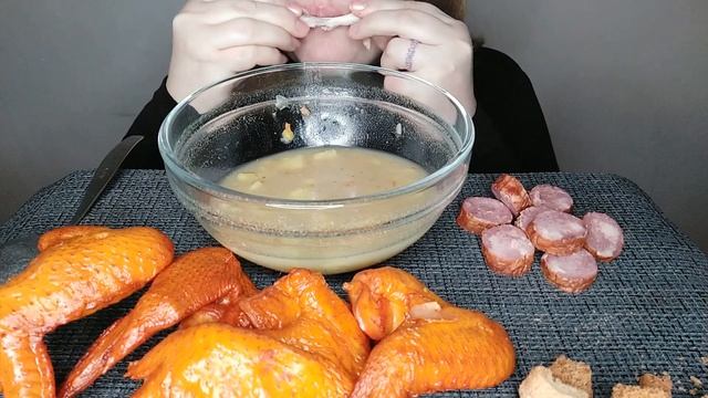 АСМР Гороховый суп?копчёные крылья/ASMR Pea Soup?smoked Wings