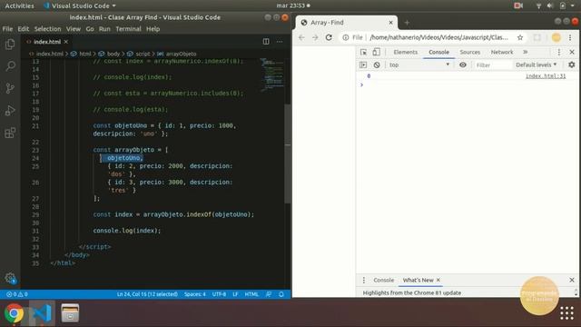 Curso Javascript - Find Object en Array [INDEXOF, INCLUDES, FIND, FINDINDEX] смотреть онлайн