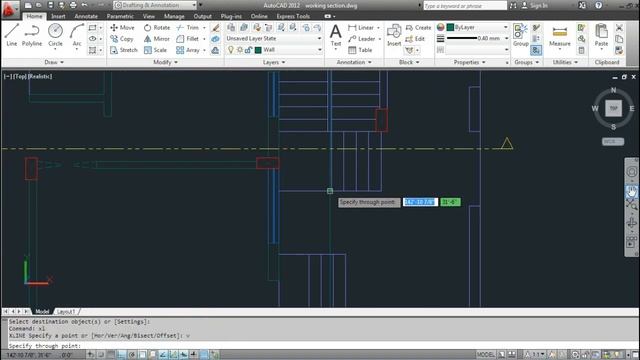 YY' Sectional Elevation in Autocad смотреть онлайн