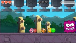 RED BALL 4 : GREEN & ( ORANGE + PINK ) SOCCER  BALL 'FUSION BATTLE' with OM NOM BOSSES BOX FACTORY