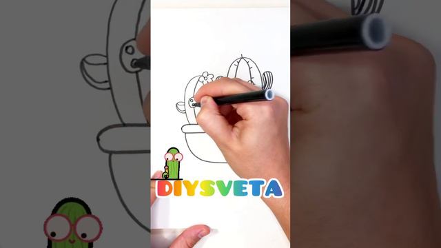 Милый кактус #видеоуроки #изо #howtodraw #какнарисовать #little #легко #рисунки #дети #рисование смотреть онлайн
