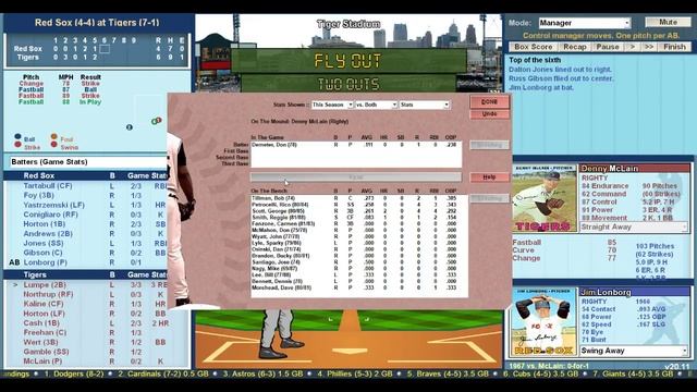 Baseball Mogul 2017 1967 Red Sox vs Tigers Test Game смотреть онлайн