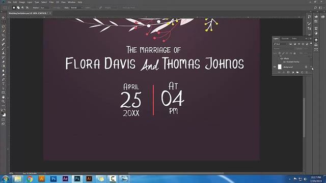 Wedding Invitation Card Design Photoshop CC Tutorial | Wedding Invitation