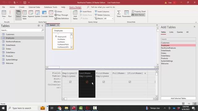Connecting a query with calculated field in Query Design View using the Northwind 2.0 database смотреть онлайн