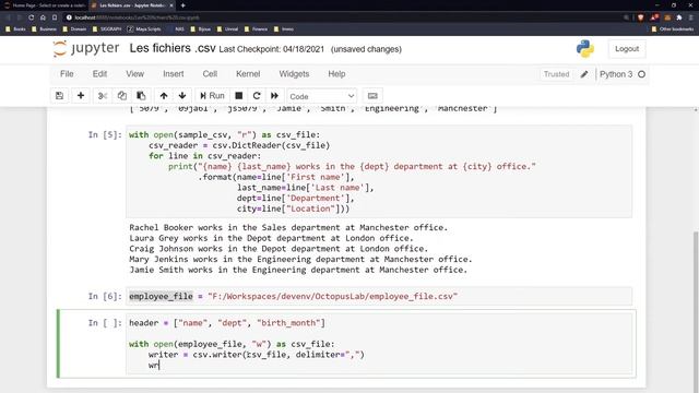 LIRE ET ÉCRIRE UN FICHIER .CSV EN PYTHON смотреть онлайн