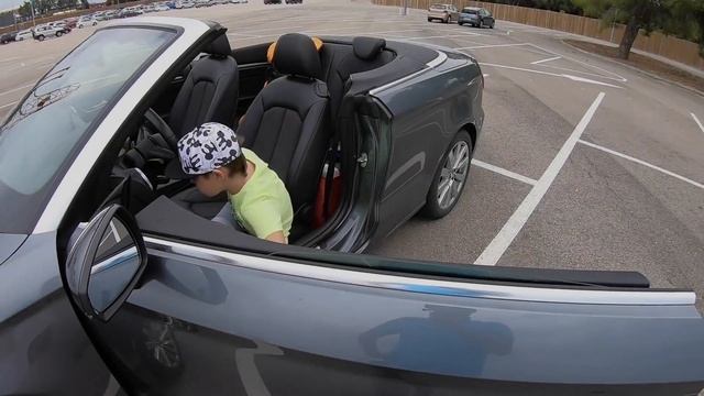 Ride on Audi A3 Cabrio with Papa | Driving to Ferrari Land | Family Fun Playtime смотреть онлайн