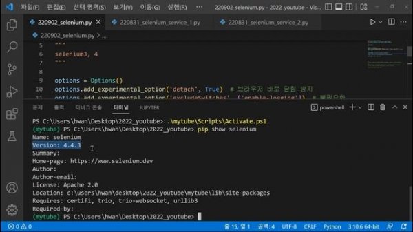 파이썬 셀레니움(selenium) 크롬드라이버 설치없이 webdriver_manager로 자동설치, 버전 관리