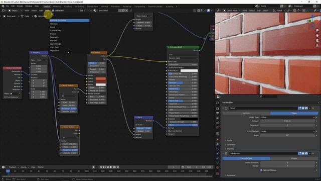 Blender Brick Texture | Procedural Texture Material | 3D Brick Wall смотреть онлайн