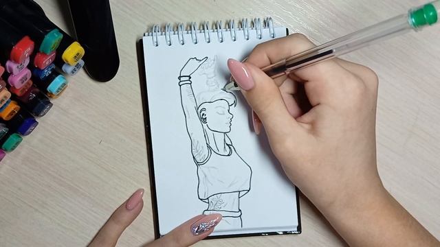 ❤ Рисуем СТИЛЬНУЮ ДЕВУШКУ карандашом и маркерами✏? смотреть онлайн