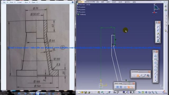 Catia V5 Tutorial|P1 Create Screw Jack|Body|Mechanical Engineering Design смотреть онлайн
