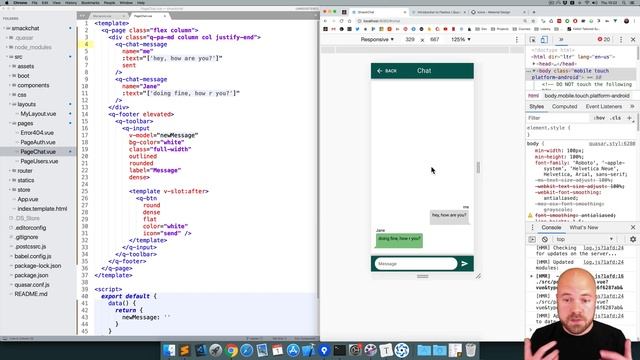 Quasar Framework: Vue.js Chat App (3/15) - with Vuex & Firebase (for Web, Mobile & Desktop) смотреть онлайн