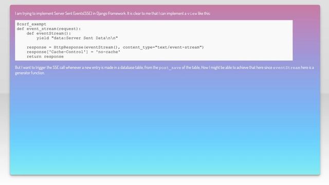 Using Django Server Sent Events with Database post save смотреть онлайн