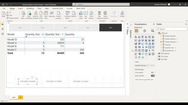 Power BI Matrix Dynamic Column Header - Workaround