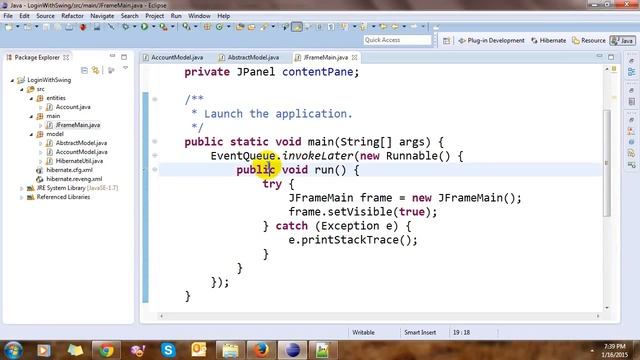 Swing Login Form with Hibernate in Eclipse смотреть онлайн