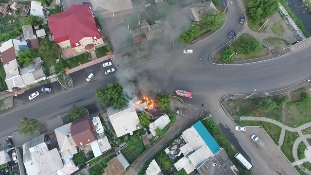 Красноярск Пожар на Перенсона 16 07 2017 смотреть онлайн