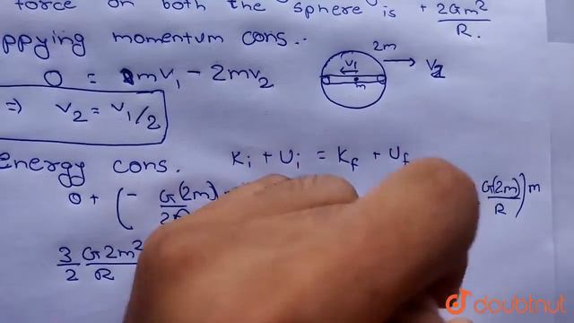 A solid spherical planet of mass 2m and radius 'R' has a very small tunnel along its diameter. смотреть онлайн