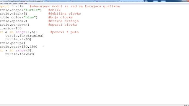 Pajton programiranje-Kornjača grafika(Turtle graphics)-Crtanje pomoću naredbi za ponavljanje(petlje смотреть онлайн