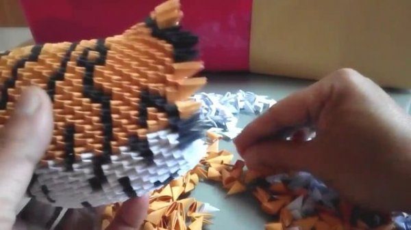 papercraft 3d origami tiger tutorial part 2