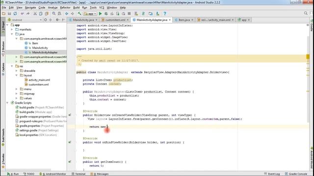 How to filter a RecyclerView with a SearchView with ItemClick in android pogrammingcodetech смотреть онлайн