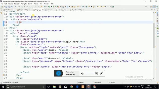 #part_7 Note Taker Application Using Servlet & JSP | Making Message Entity for alert messages смотреть онлайн