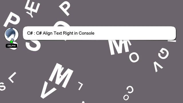 C# : C# Align Text Right in Console смотреть онлайн