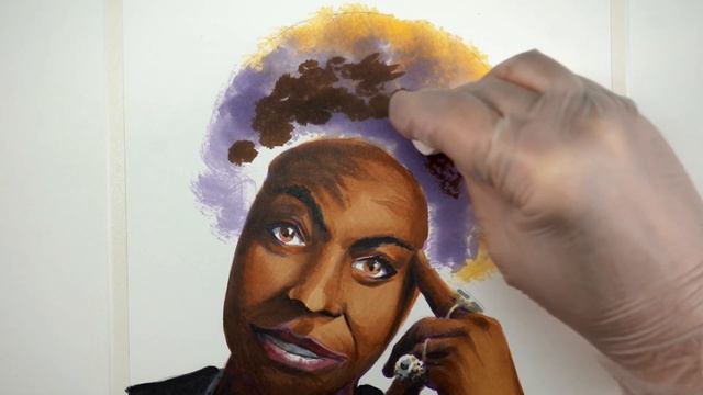 Nina Simone - Copic marker portrait with unique texture technique смотреть онлайн