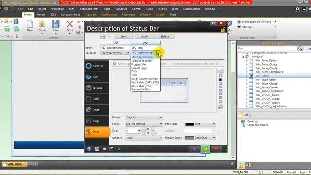 aula 5655 windev Status Bar date time Message inserindo uma barra de status com data e hora e men смотреть онлайн