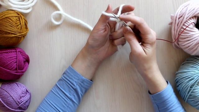 Набор петель спицами - вязание для начинающих #KVK смотреть онлайн